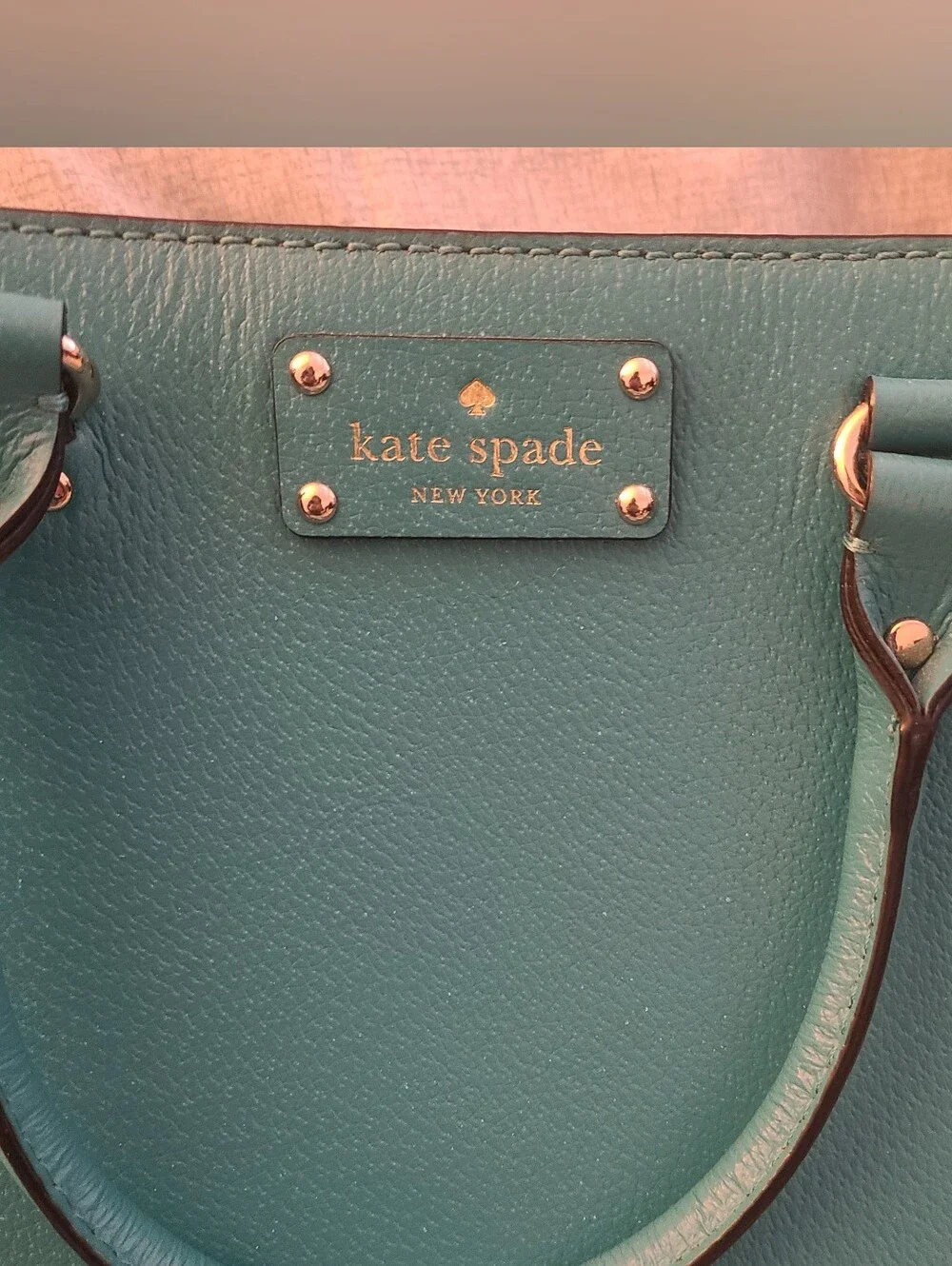 kate spade Teal Pebbled Leather Purse with Gold Hardware